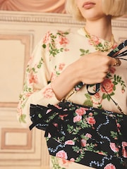 Cath Kidston Navy Floral Cross-Body Bag - Image 6 of 6