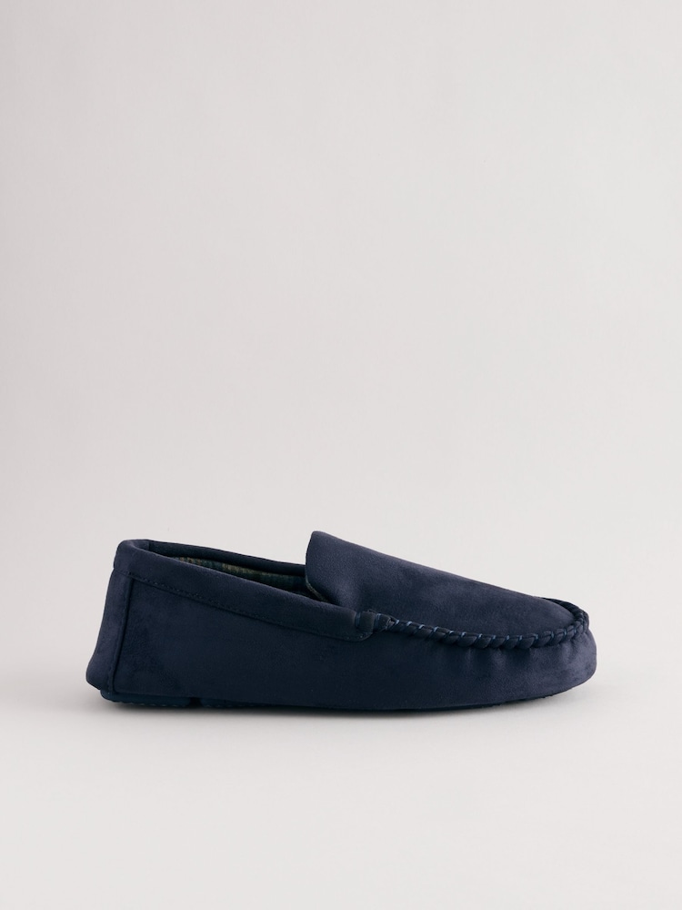 Navy Blue Moccasin Slippers - Image 2 of 5