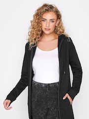 Long Tall Sally Black 100% Cotton Longline Hoodie - Image 1 of 5