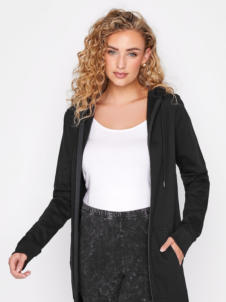 Long Tall Sally Black 100% Cotton Longline Hoodie - Image 1 of 5