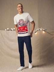 beli severni jeleni Vans - Božična majica s kratkimi rokavi iz 100% bombaža - Slika 2 iz 8