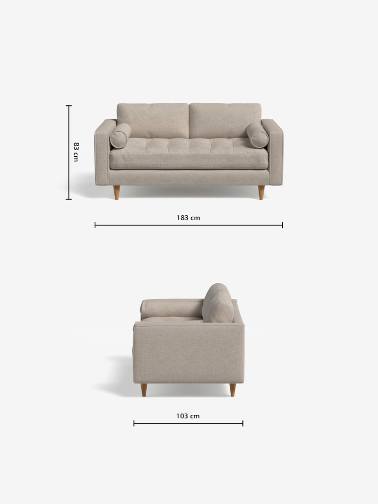 MADE.COM Textured Weave Natural Scott 2 Seater Sofa - Image 3 of 3