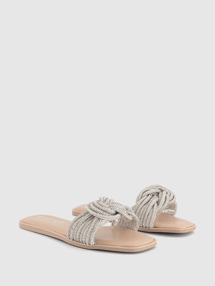 Office Metallic Swift Embellished Single Wide Strap Sandals - Image 1 of 3