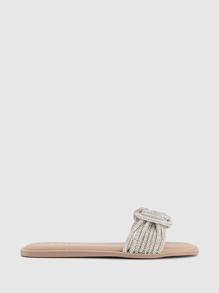 Office Metallic Swift Embellished Single Wide Strap Sandals - Image 2 of 3