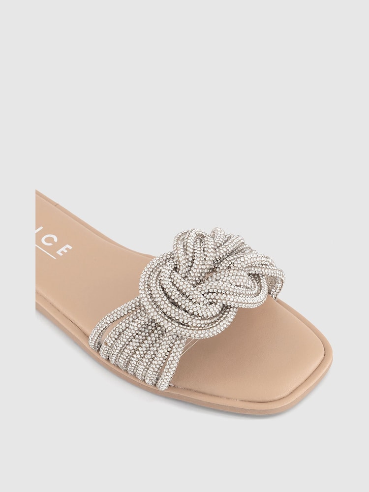 Office Metallic Swift Embellished Single Wide Strap Sandals - Image 3 of 3