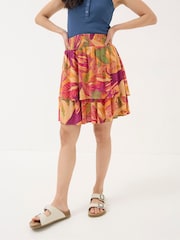 FatFace Ali Orange Tropical Floral Skirt - Image 1 of 5