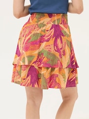 FatFace Ali Orange Tropical Floral Skirt - Image 3 of 5
