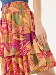 FatFace Ali Orange Tropical Floral Skirt - Image 4 of 5
