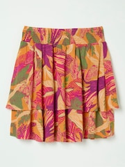 FatFace Ali Orange Tropical Floral Skirt - Image 5 of 5