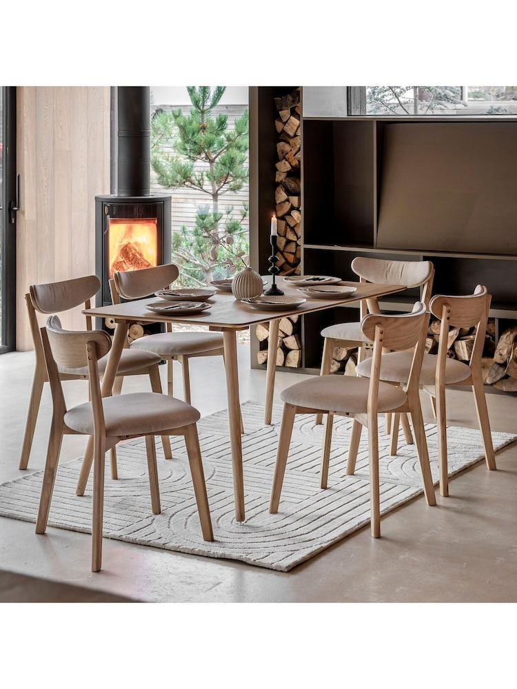 Gallery Home Natural Temara Oak Style 6 Seater Dining Table - Image 1 of 6