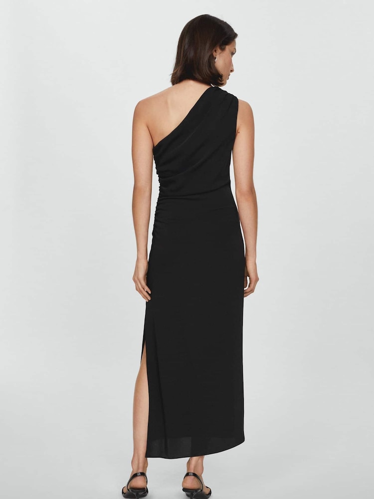 Mango Black Asymmetrical Dress With Side Slit - Image 2 of 6