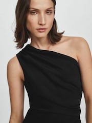 Mango Black Asymmetrical Dress With Side Slit - Image 4 of 6