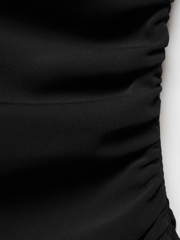 Mango Black Asymmetrical Dress With Side Slit - Image 6 of 6
