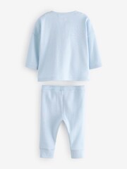 Blue Rib Top & Leggings 2 Piece Set - Image 2 of 4
