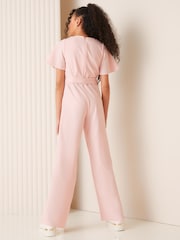 Lipsy Pink Cut Out Flutter Sleeve Jumpsuit - Image 4 of 4