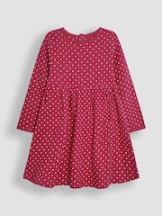 JoJo Maman Bébé Raspberry Pink Spot Dress - Image 1 of 3