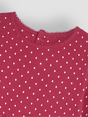 JoJo Maman Bébé Raspberry Pink Spot Dress - Image 3 of 3