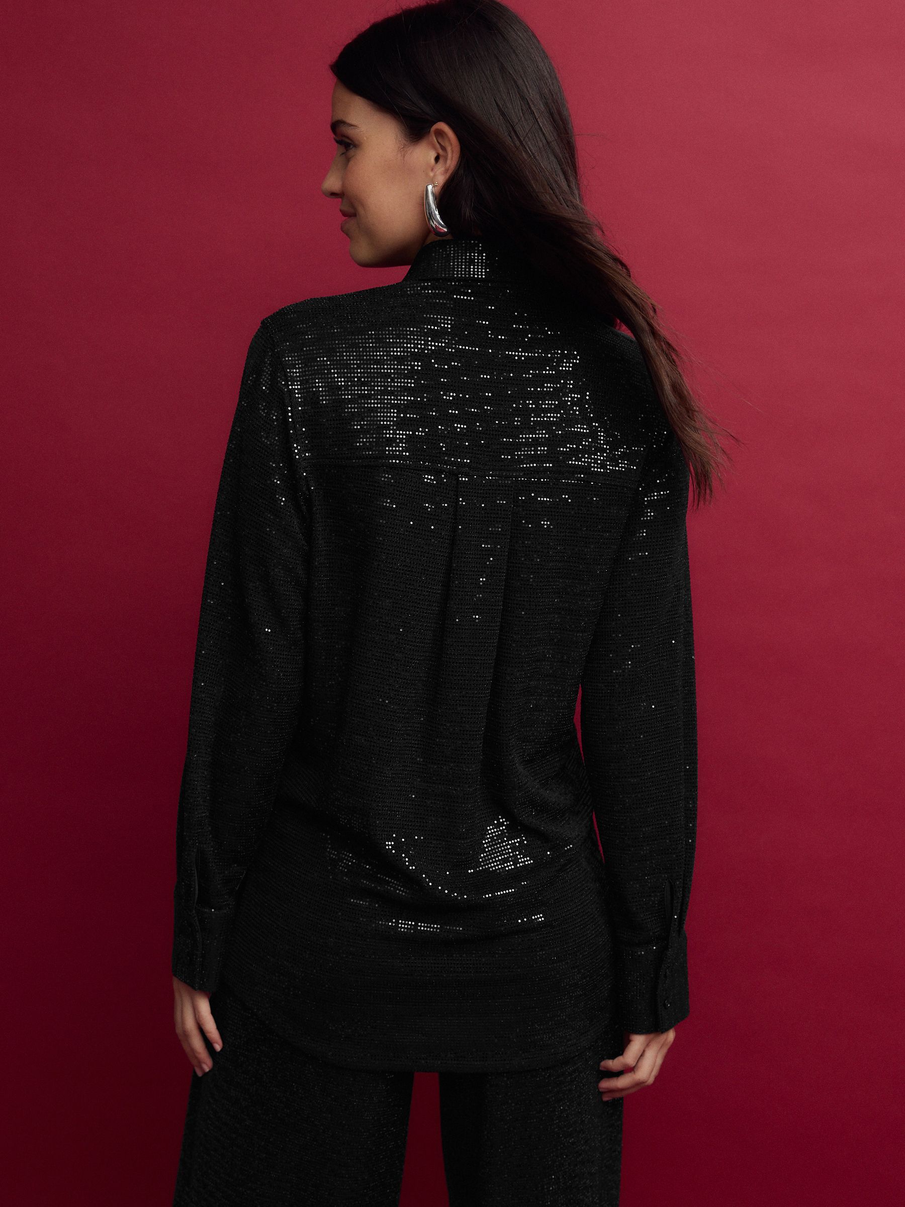 Black sparkly shirt online