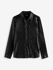 Black Embellished Sequin Shirt - Image 5 of 7