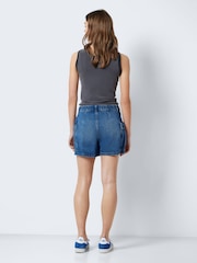 NOISY MAY Blue Mom 100% Cotton Denim Cargo Shorts - Image 2 of 7