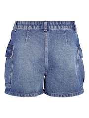 NOISY MAY Blue Mom 100% Cotton Denim Cargo Shorts - Image 7 of 7