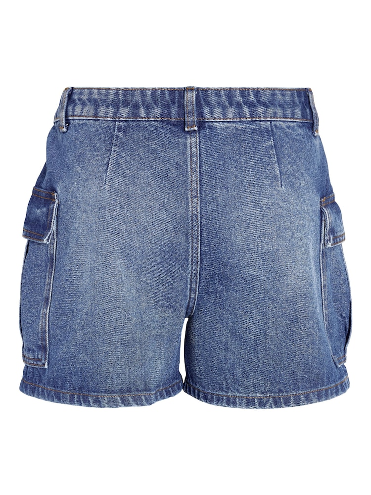 NOISY MAY Blue Mom 100% Cotton Denim Cargo Shorts - Image 7 of 7