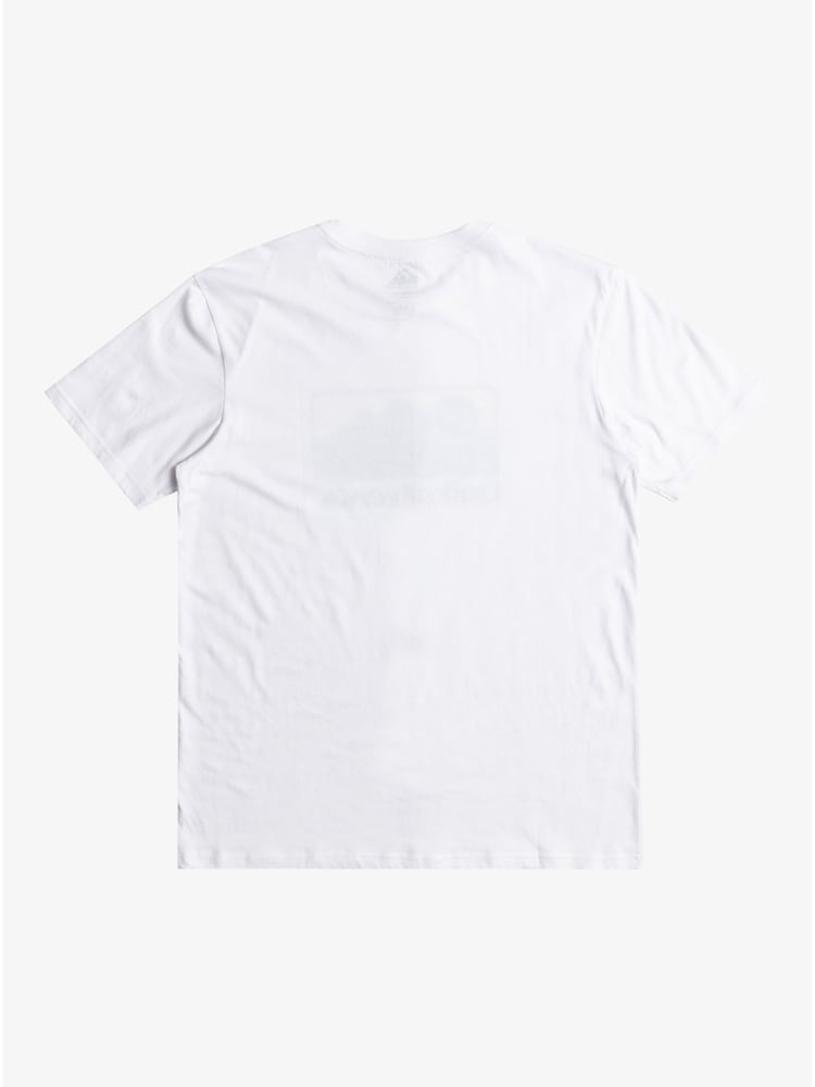 Quiksilver White Gradient Mountains Logo 100% Cotton T-Shirt - Image 2 of 2