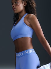 Nike Cornflower Blue Swoosh Medium Support Padded Sports Bra - Image 1 of 5
