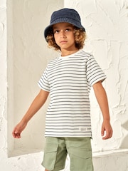 Angel & Rocket Natural James Textured Stripe T-Shirt - Image 1 of 7