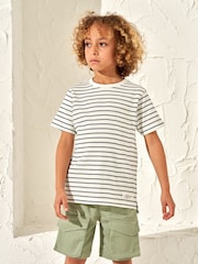 Angel & Rocket Natural James Textured Stripe T-Shirt - Image 3 of 7