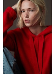 Rot - Übergroßer Hoodie aus Strick in Relaxed-Fit - Bild 1 von 8