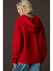 Rot - Übergroßer Hoodie aus Strick in Relaxed-Fit - Bild 5 von 8