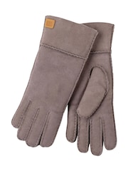 Just Sheepskin Grey Ladies Charlotte Gloves - Image 2 of 4