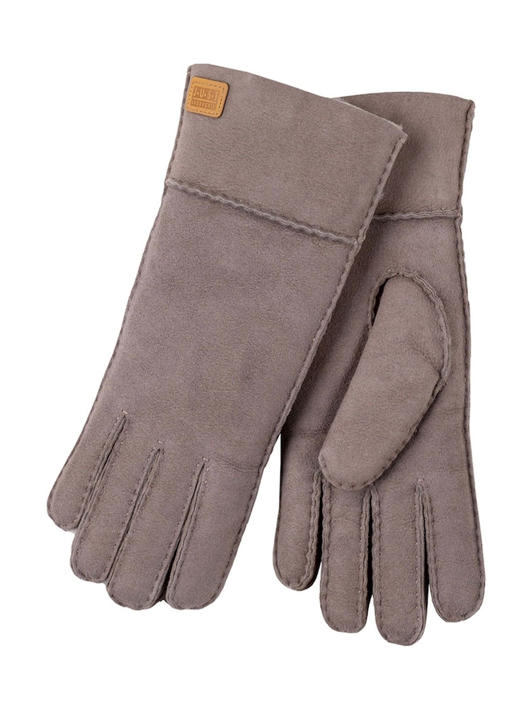Just Sheepskin Grey Ladies Charlotte Gloves - Image 2 of 4