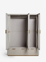 Light Grey Valencia Marble Mango Wood Triple, 2 Drawers Wardrobe - Image 7 of 9