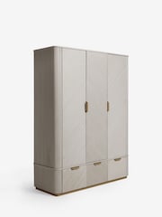 Light Grey Valencia Marble Mango Wood Triple, 2 Drawers Wardrobe - Image 8 of 9