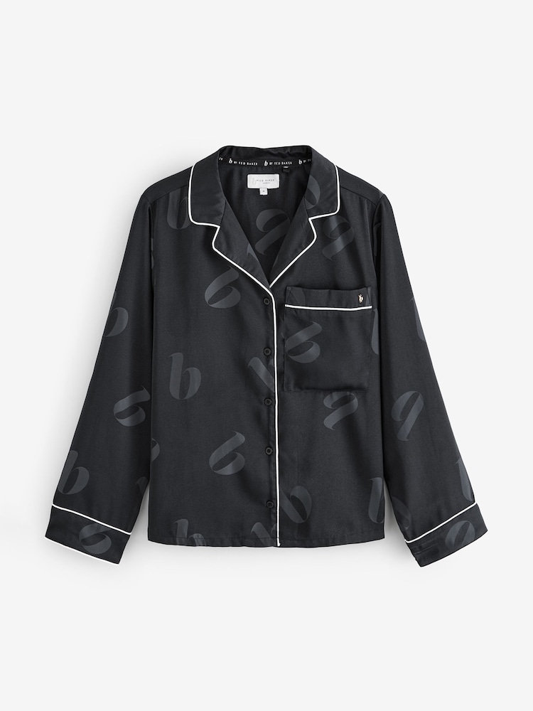 B By Ted Baker Satin Jaquard Black Pyjamas - Image 7 of 11