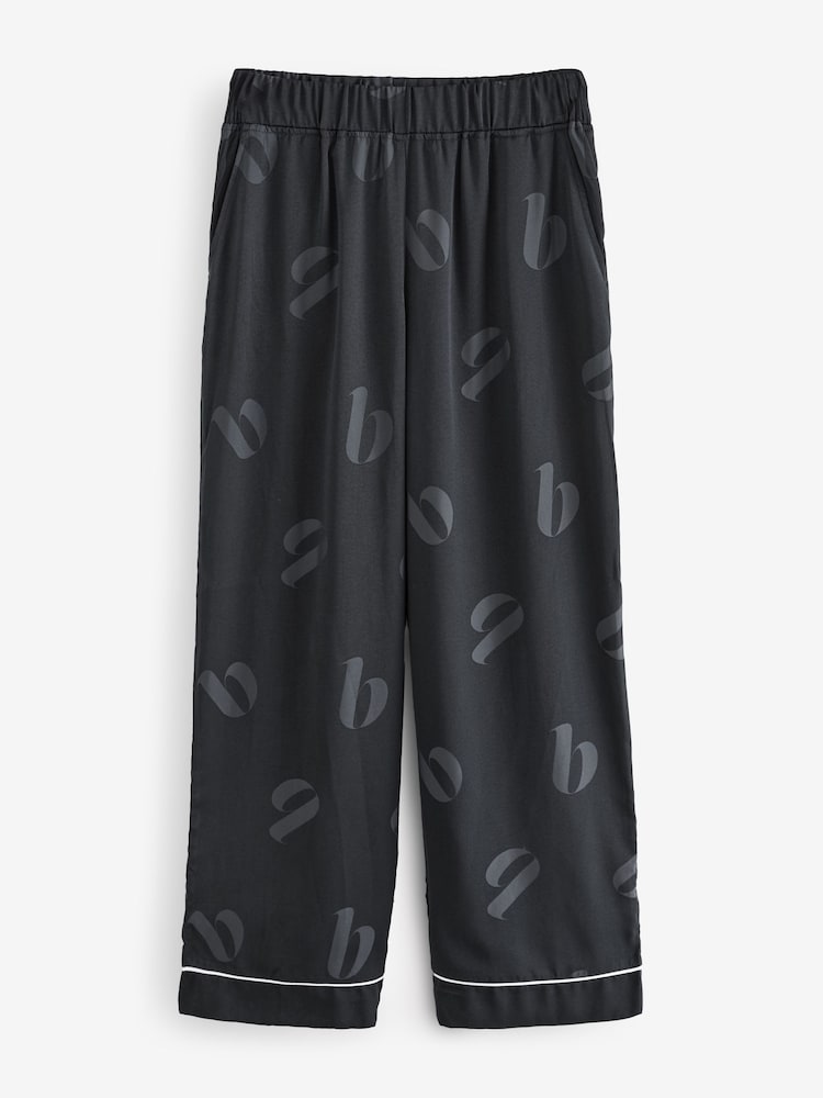 B By Ted Baker Satin Jaquard Black Pyjamas - Image 8 of 11