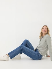 FatFace Carmel Blue Denim Comfort Straight Jeans - Image 1 of 6