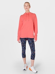 Sweaty Betty Coral Pink Escape Luxe Fleece Hoodie - Image 2 of 5