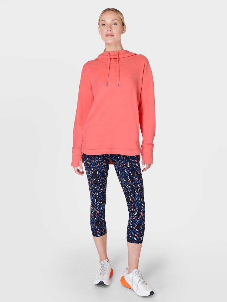 Sweaty Betty Coral Pink Escape Luxe Fleece Hoodie - Image 2 of 5