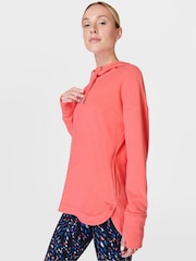 Sweaty Betty Coral Pink Escape Luxe Fleece Hoodie - Image 3 of 5