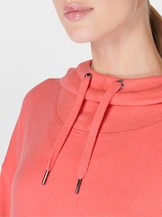Sweaty Betty Coral Pink Escape Luxe Fleece Hoodie - Image 4 of 5