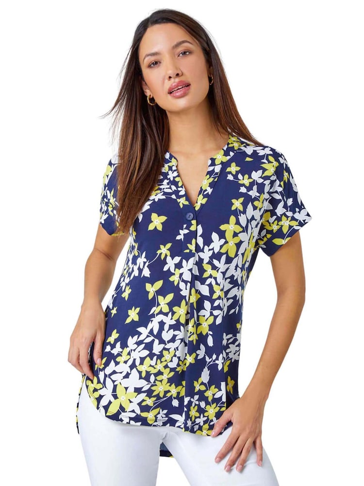Top plisado con estampado floral abullonado de Roman - Imagen 1 de 5 Top plisado con estampado floral abullonado de Roman - Imagen 1 de 5