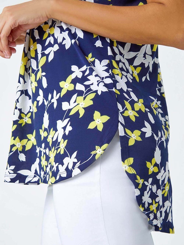 Top plisado con estampado floral abullonado de Roman - Imagen 5 de 5 Top plisado con estampado floral abullonado de Roman - Imagen 5 de 5