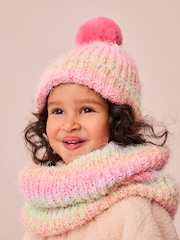 Pink/Green Ombre Hat And Snood Set (1-16yrs) - Image 1 of 7
