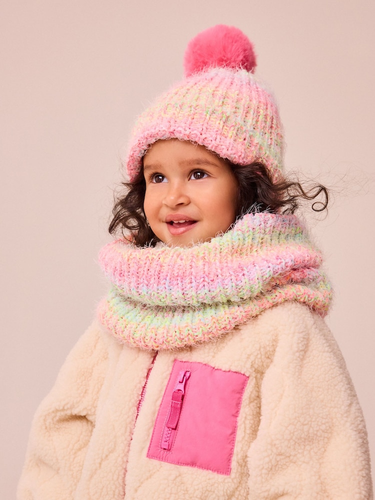 Pink/Green Ombre Hat And Snood Set (1-16yrs) - Image 2 of 7