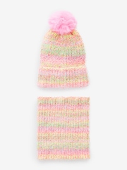 Pink/Green Ombre Hat And Snood Set (1-16yrs) - Image 4 of 7