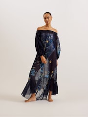 Ted Baker Blue Sabrinn Off The Shoulder Cover-Up - Image 1 of 5