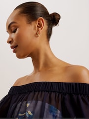 Ted Baker Blue Sabrinn Off The Shoulder Cover-Up - Image 2 of 5
